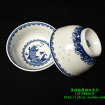 Jingdezhen porcelain blue and white Linglong has more than 4 5 inches straight rice bowl is not hot old-fashioned Rice Bowl