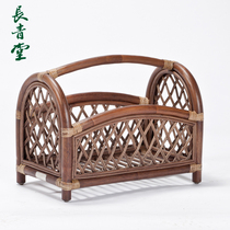 Changqingtang rattan magazine storage rack home Book newspaper storage basket landing rattan shelf shelf creative newspaper rack