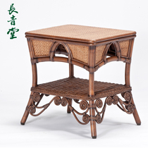 Changqingtang rattan balcony small coffee table home simple living room coffee table table drinking tea Chinese tea table tea table small table