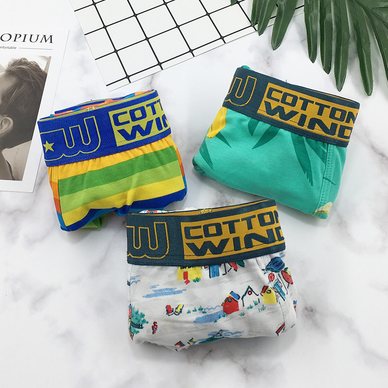 Men's Underwear Men's Flat Corner Pants Pure Cotton Mordale Personality Fashion Printed Shorts Cute Cartoon Youth Korean Edition Tide