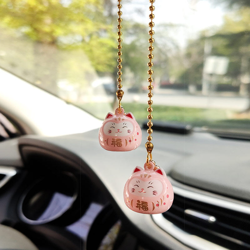 Lucky cat water sound bell car pendant car pendant rearview mirror cartoon car jewelry car blessing pendant