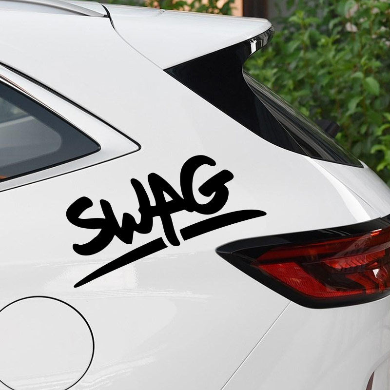 SWAG car reflective personality car stickers waterproof pull flower body rear windshield text waterproof sunscreen vibrato