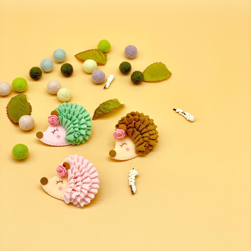 Bunnie Korean Imported Soft Cloth Exquisite Little Hedgehog Material Package Handmade DIY Jewelry Hairpin Hairband Brooch Production