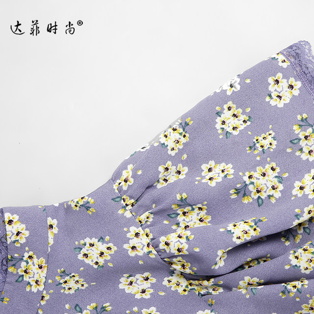 Summer 2024 ເຄື່ອງນຸ່ງຜູ້ຍິງໃຫມ່ temperament slim floral long skirt retro slim mid-length chiffon dress