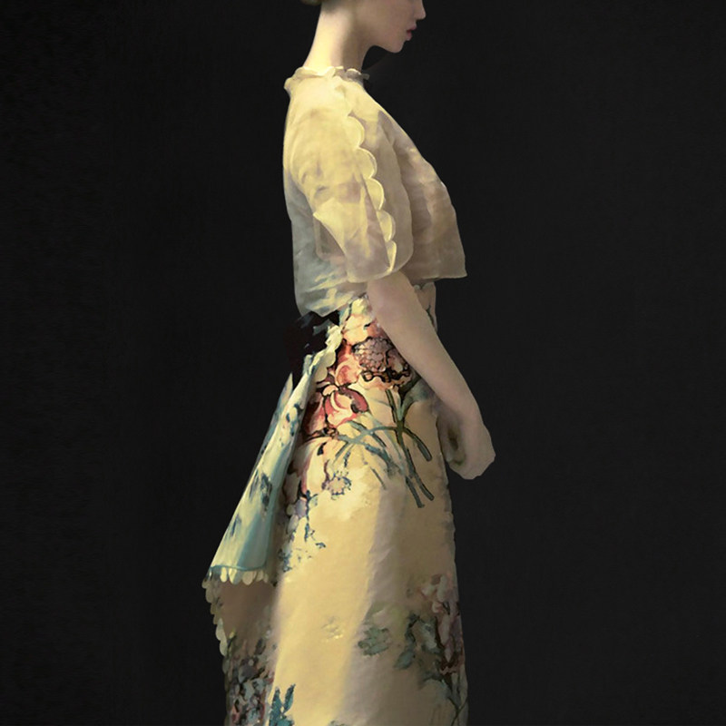 夏季时尚气质名媛两件套短袖上衣印花半身裙套装女装夏装2017新款