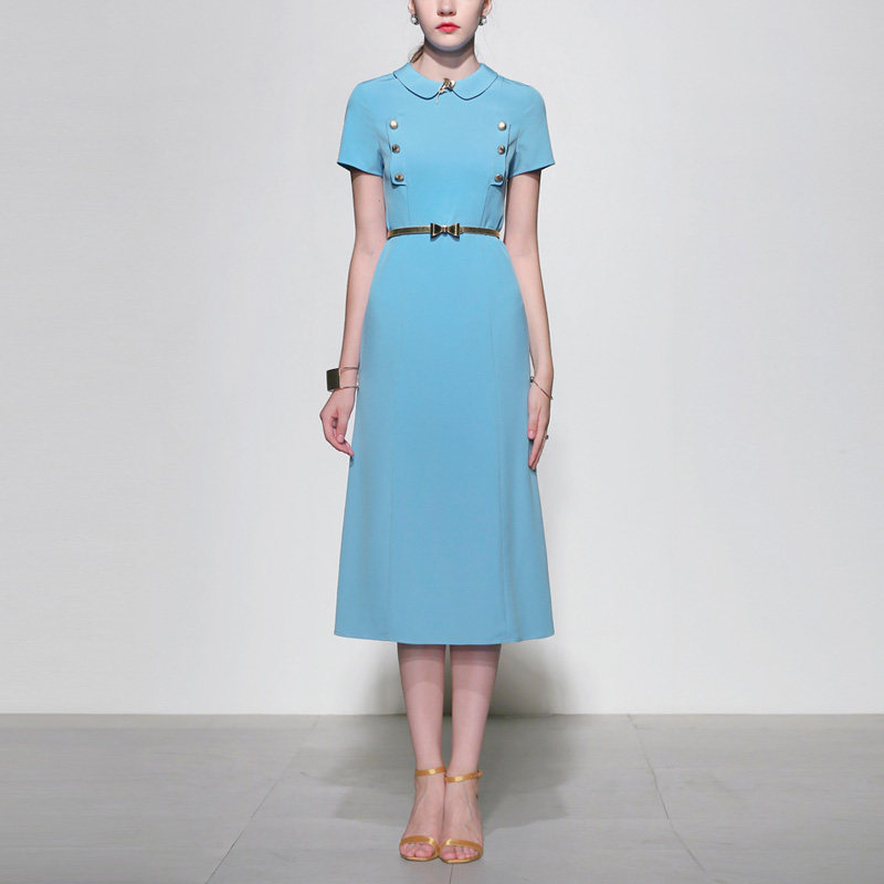 秋季气质名媛修身长裙长袖显瘦中长款打底连衣裙女装秋装2017新款