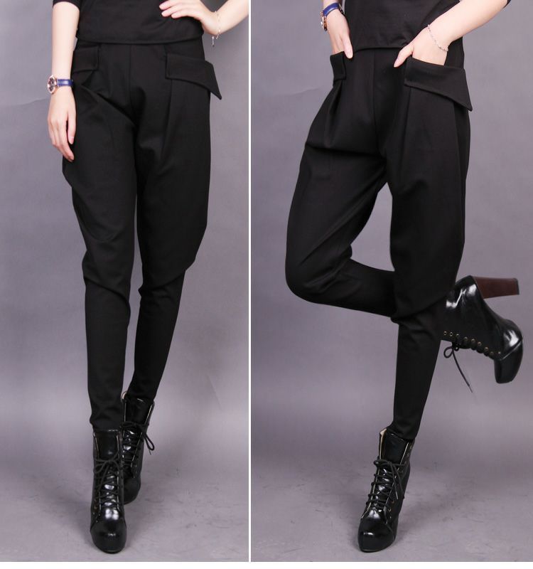 Quần Harlan nữ 2018 mùa thu mới phiên bản Hàn Quốc của quần skinny trơn rộng chân hoang dã quần cà rốt cỡ lớn thoi trang nữ