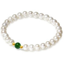 Tidal Macro-Leaning Jade S925 Silver Pearl Bracelet Bracelet Handstring Accessoires deau douce Pearl Beyyu Method Romantic Gift Woman