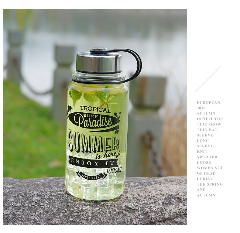 Công suất lớn kính 1000 ml cup với nắp lọc chịu nhiệt ly đơn lớp nam giới và phụ nữ hộ gia đình cốc cầm tay