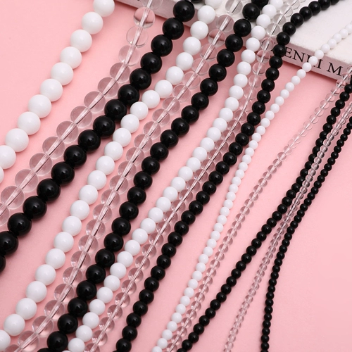 Базовый универсальный белый прозрачный качественный стеклянный браслет ручной работы, ожерелье, аксессуары, DIY