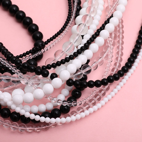 Базовый универсальный белый прозрачный качественный стеклянный браслет ручной работы, ожерелье, аксессуары, DIY