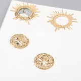 Медная большая подвеска на солнечной энергии, аксессуар ручной работы, серьги, аксессуары, 14 карат, европейский стиль