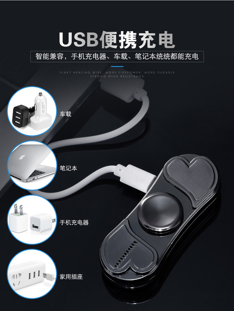 Ngón tay cái bật lửa nhẹ hơn nhấp nháy từ thuốc lá nhẹ hơn USB sạc chữ ngón tay trắng xoay gửi quà tặng bật lửa plasma