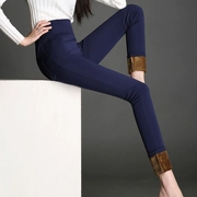 Quần legging nữ dài mặc quần siêu cao chân dài eo cao cộng với quần nhung dày ấm áp cho nữ mùa đông siêu dày