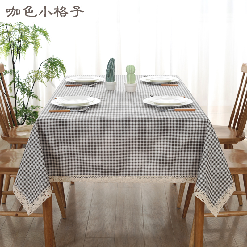 cotton and linen tablecloth fabric pastoral kindergarten tablecloth small fresh rectangular coffee table nordic japanese net red tablecloth