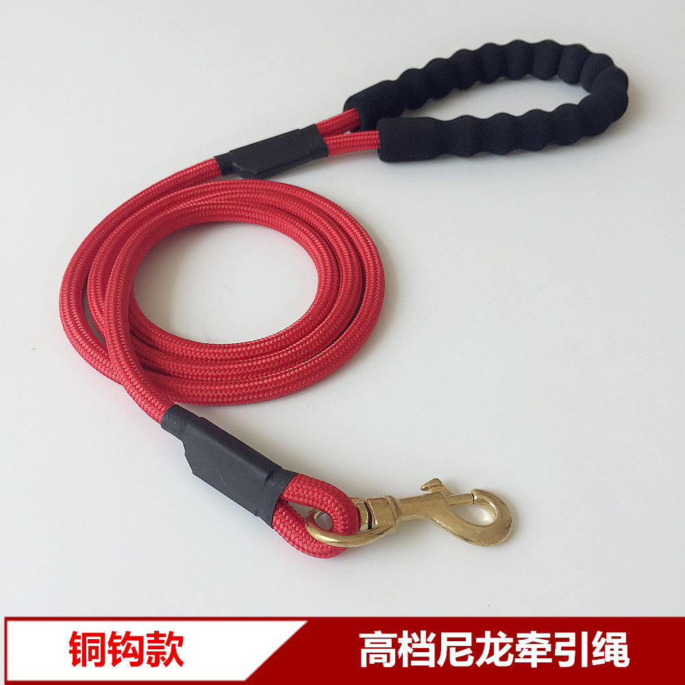 Dogs traction rope medium large canine nylon walking dog rope gold wool farra Labrador dog chain Pet Round Rope