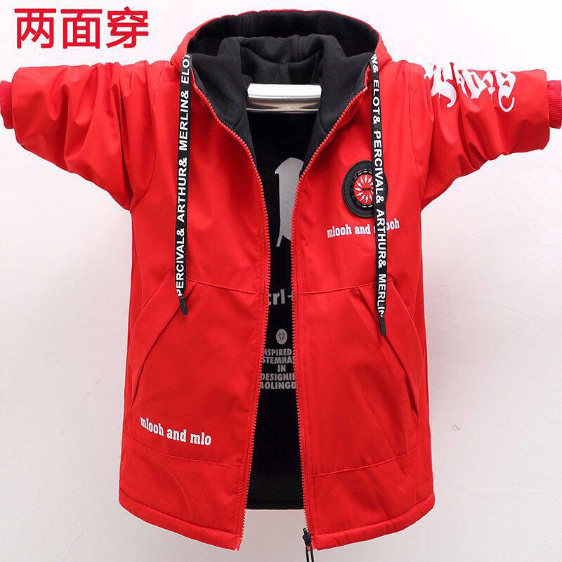 Boy coat submachine clothes 2021 New CUHK Costume Autumn Winter Windproof Clothes Two Sides Wear Cotton Casual Coat Tide