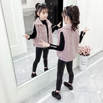 Girls Lamb wool vest Autumn and winter new Korean version 2020 Western style childrens cotton thickened horse padded vest tide jacket