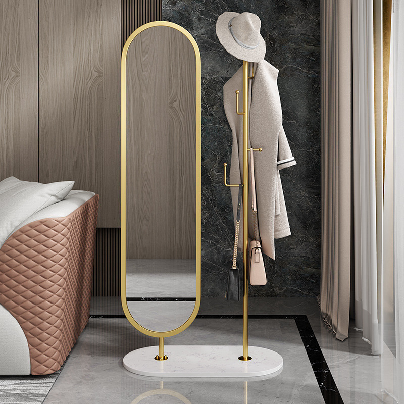 Nordic full-body dressing mirror home girl bedroom rotating fitting mirror light luxury ins style clothing store floor mirror