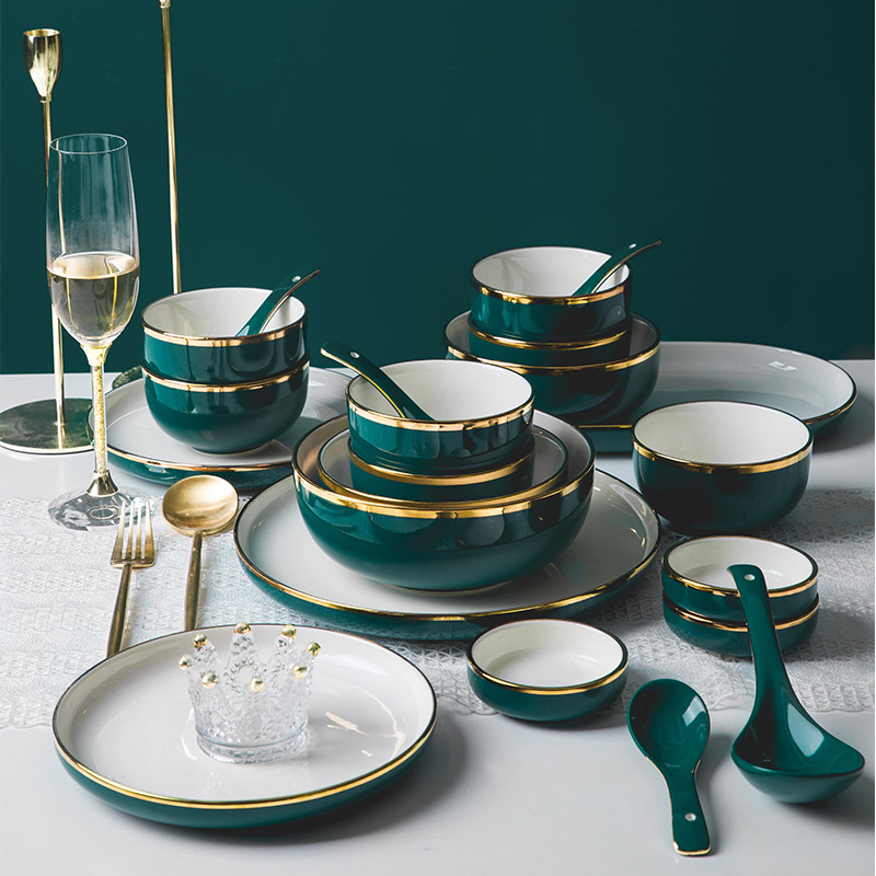 Yai Show Nordic Light Lavish Phnom Penh Creative Bowl Dish Plate Microwave Special Dinner Plate Bowl Home Plate Fish Dish