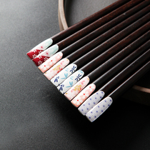 Yayi Show Japanese cherry blossom nails pointed Home personality solid wood cute tableware creative couple chopsticks