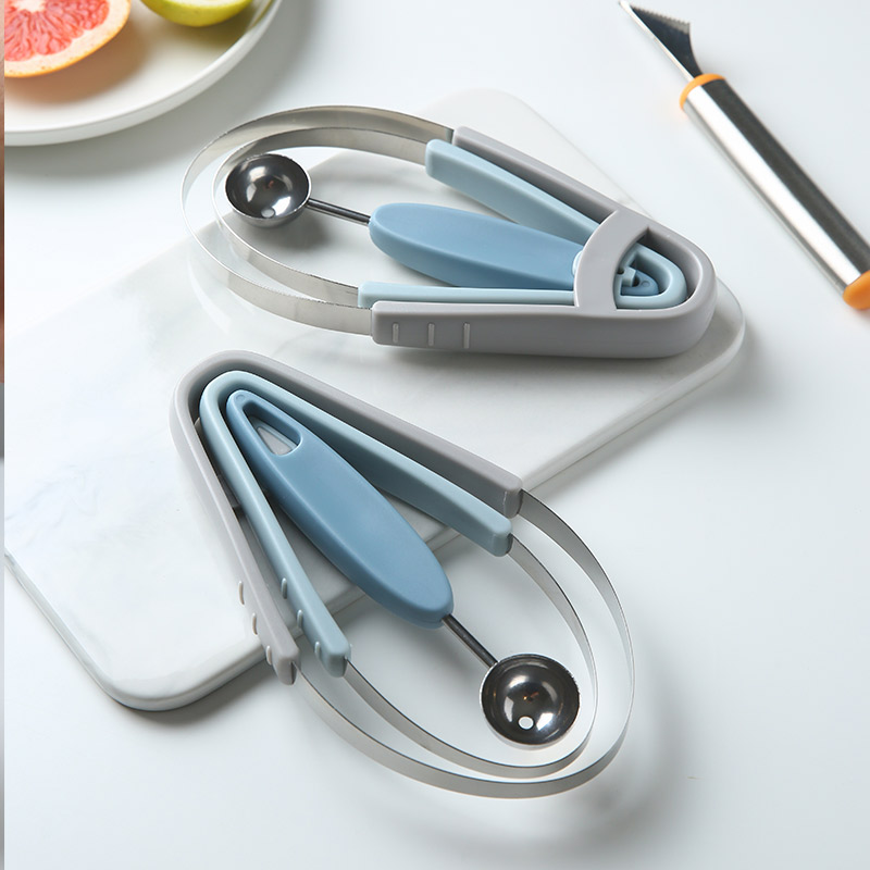 Yayixiu 304 stainless steel fruit ball digger three-piece fruit platter carving knife cutting tool set