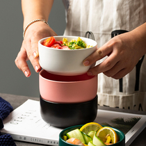 Yai Show Nordic Creative Rice Bowl Matt Ceramic Soup Bowls of noodles Home Personality Dish Bowl Salad Bowl Round Bowl