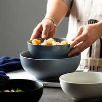 Yai Show Pure Color Matt Color Glazed Ceramic Rice Bowls Nordic Home Big Soup Bowls Ins Brief Daily Dish Bowl Noodles Bowl