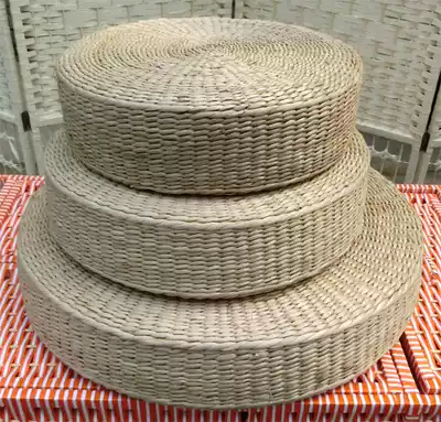 Rattan woven straw woven cushion Tatami bay window yoga mat thickened futon meditation mat Pastoral