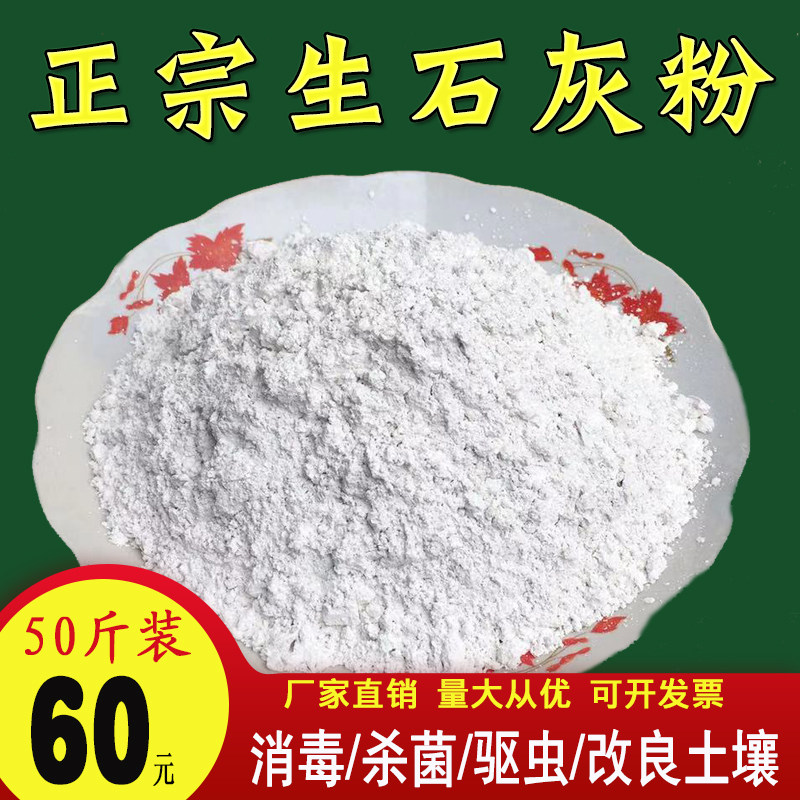 Quicklime powder block disinfection sterilization and insect repellent purification water quality dehumidification brush tree white ash moisture-proof mildew 50 kg desiccant