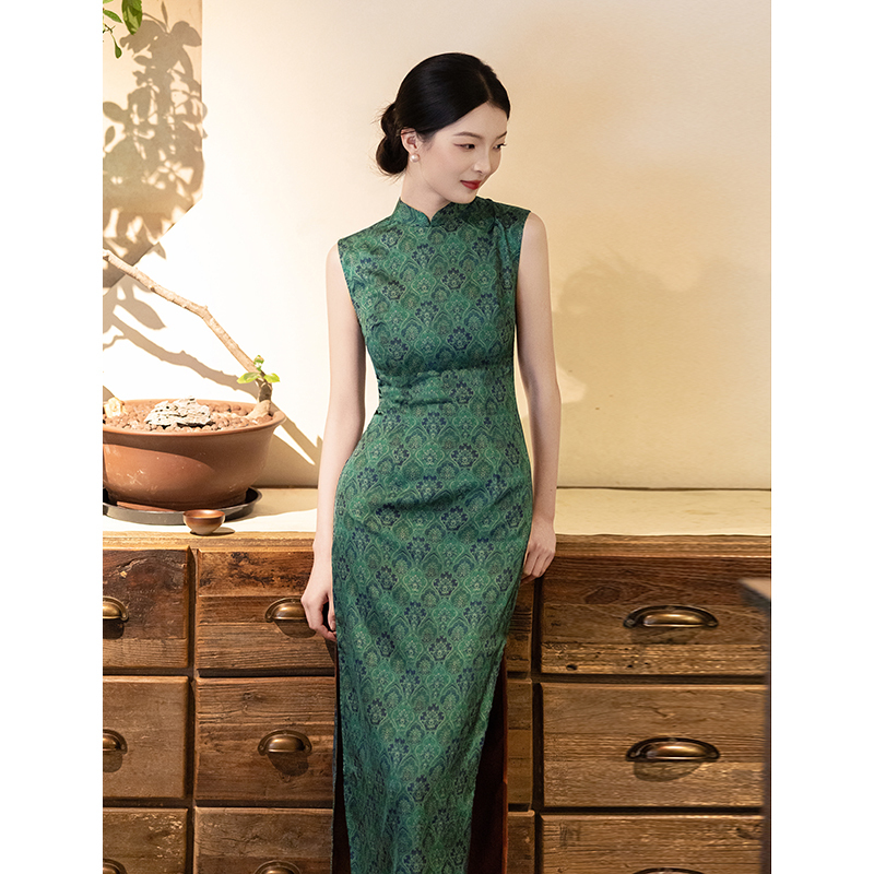 Sleeveless Green Cheongsam 2026 New Vintage Women's Summer New Chinese Style Plus Size Improved Young Style Old Shanghai Republic of China Style