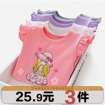 (80 yards) girls T-shirt Princess Autumn long sleeve base shirt baby cotton spring autumn clothes little girl spring clothes