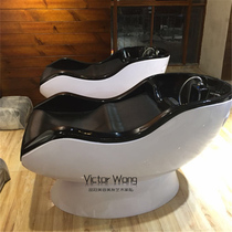 Net red half-lying barber shop shampoo bed hair salon special glass fiber reinforced plastic basin beauty salon Flushing bed factory direct sales
