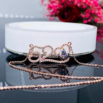 PT950 platinum imported moisanishi 520 necklace I love you choker 18K gold for girlfriend birthday gift