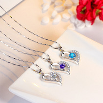 PT950 imported Moisan love necklace female choker simple joker send girlfriend Valentines Day gift lettering