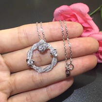 PT950 platinum imported moisanishi rose Camellia necklace 18K gold light luxury sweet Joker temperament choker