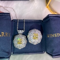 18K platinum imported moisanishi natural goose yellow necklace series custom ring luxury banquet for girlfriend