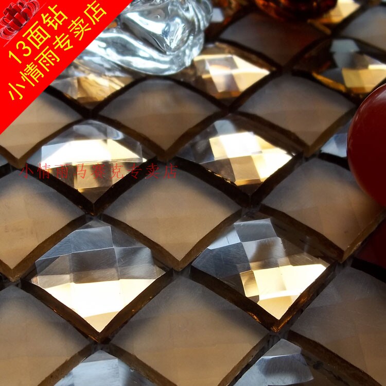 Tea plus frosted tea 13 mirror mosaic edging Mirror Mirror Wall sticker background wall glass mosaic