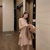 2021 early autumn new trends womens clothing autumn and winter style foreign air short subreddits high trendy net red dresses dress sweaters