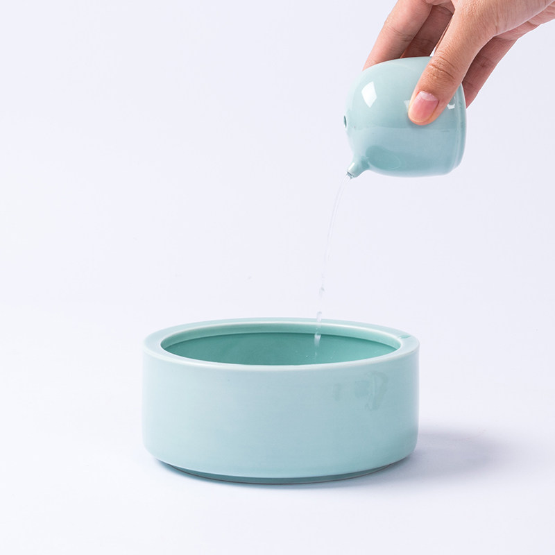 Imperial Porcelain Six-Piece Study Set: Four Treasures of the Study Porcelain Gift Box Set, Study Decorations, Chinese Painting Brush Holder, Pen Rest, Ink Pad Box, Inkstone, Water Drop Ink Dish, Porcelain Gift, Six-Piece Porcelain Set