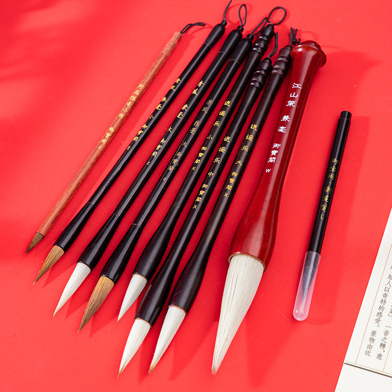 A Complete Set of Four Treasures of the Study: Pen, Ink, Paper, and Inkstone, Gift Box for Beginners, Calligraphy Brush Set for Beginners, High-End Professional-Grade Xuan Paper, Chinese Painting Practice, Wolf Hair and Mixed Hair, Small Regular Script