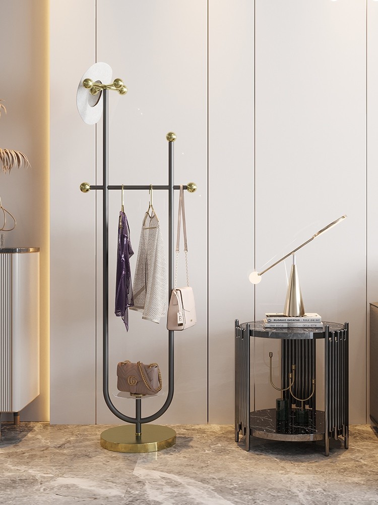 U Home｜Stainless Steel Coat Rack Light Luxury Style Floor-to-ceiling Bedroom Home Simple Modern Nordic Style Hanging Rack