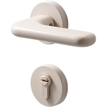 Yagu beige cream style silent indoor bedroom door lock Nordic style magnetic door handle modern minimalist door lock