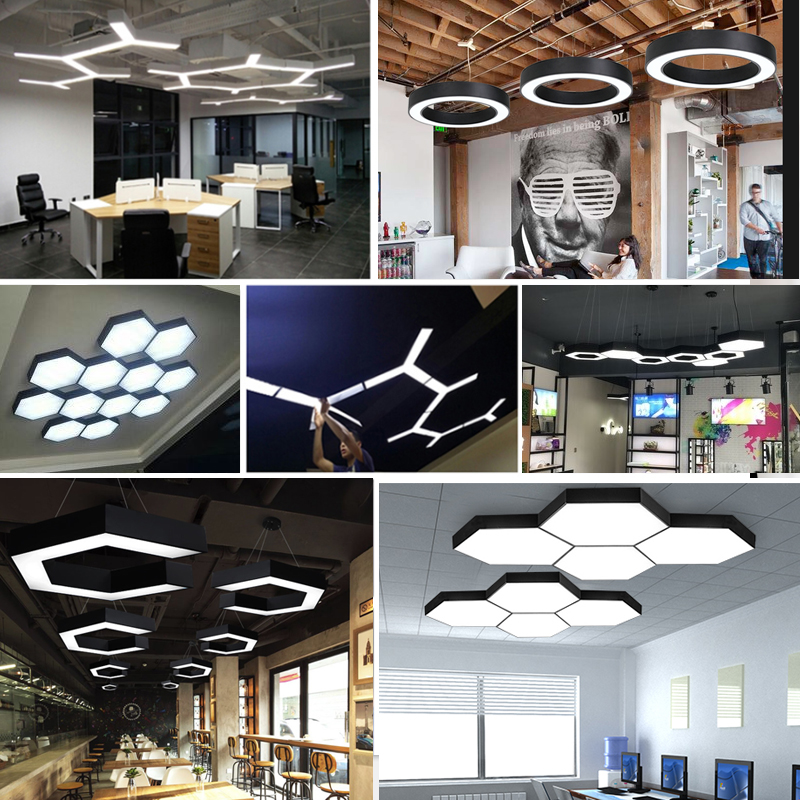 Office chandelier led shape pendant lamp conference room modern minimalist creative personality restaurant lamp bar table lighting