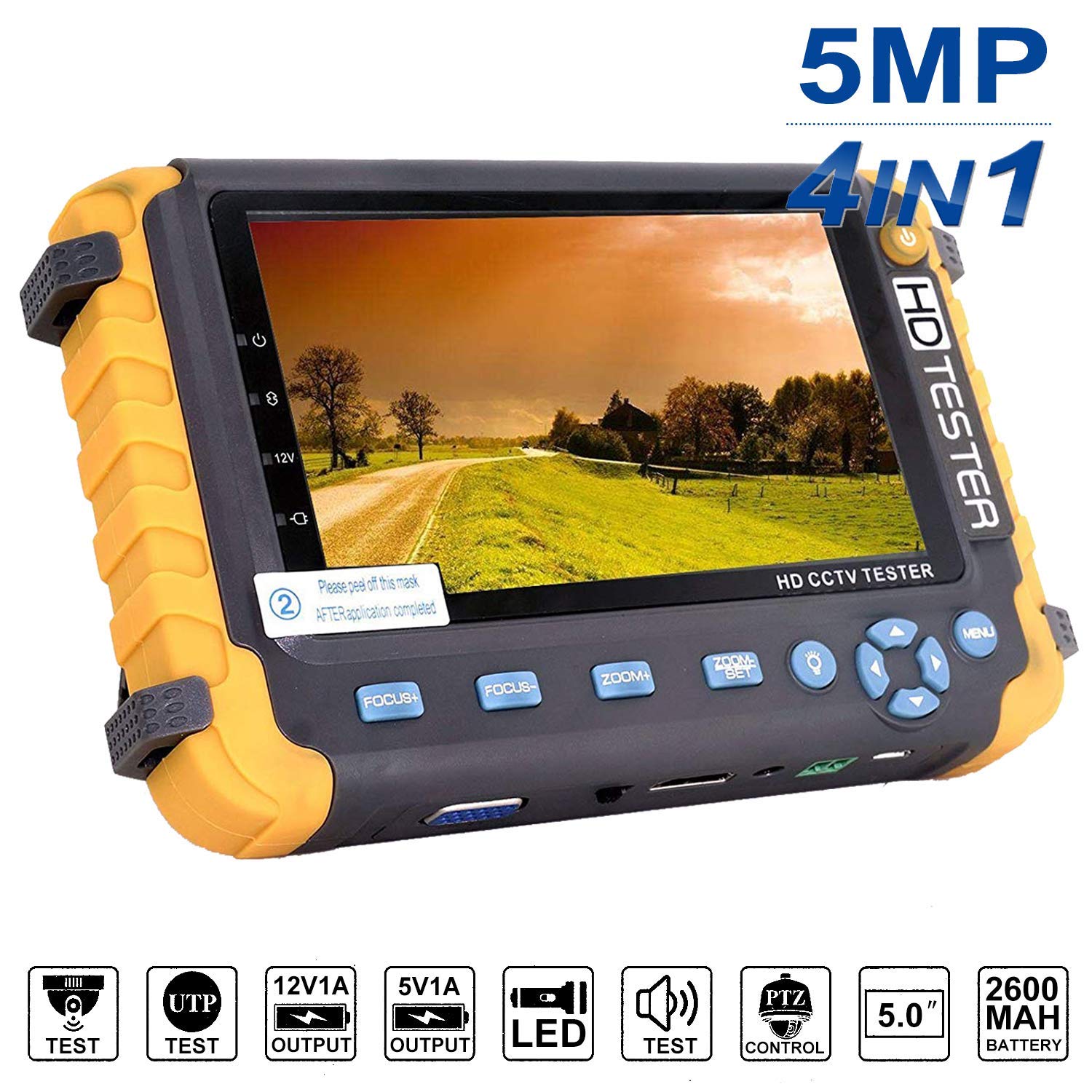 5-inch engineering treasure coaxial high-definition AHD TVI CVI CVBS film monitoring tester VGA HDMI input