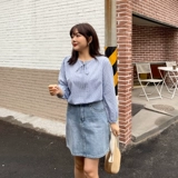 Осенняя свежая рубашка с бантиком, подходит для полных девушек, большой размер, в западном стиле