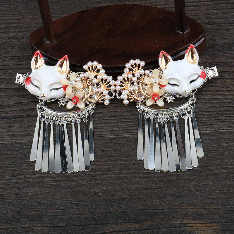 Handmade Retro Hair Clip Hanfu Head Decorated With Classical Side Clip Ancient Wind Teenage Girl Cute Fox Clip Streaming Sume Accessories
