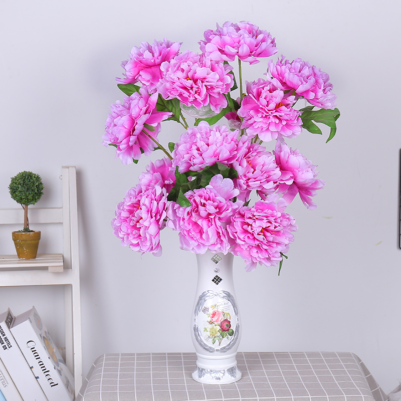 Hoa giả hoa mẫu đơn 8 hoa giả hoa khô trang trí phòng khách hoa trang trí với hoa một - Hoa nhân tạo / Cây / Trái cây bình hoa mộc lan giả