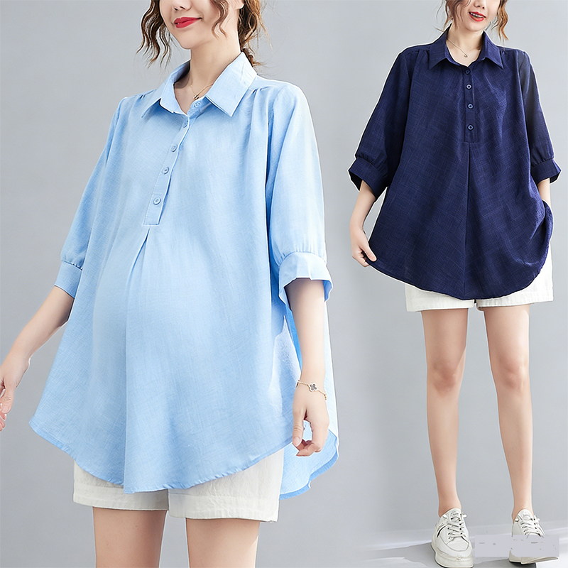 Late Pregnancy Maternity Wear, Early Pregnancy Belly Shirts, Belly-Covering Shirts for Pregnant Moms, Plus-Size Shirts, Casual Tops