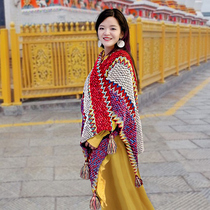 Ethnic Wind Cape Thicken Warm Scarf Desert Qinghai Tourist Cloister Tibet Yunnan Holiday Cape Female Autumn Winter